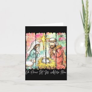 O Come Let Us Adore Him Jesus Christian Christmas Card