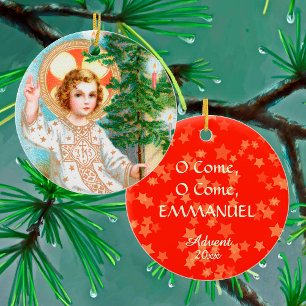 O Come, O Come, Emmanuel (Detail) Advent  Ceramic Ornament