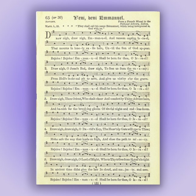 "O Come, O Come, Emmanuel "Magnetic Card (Creator Uploaded)