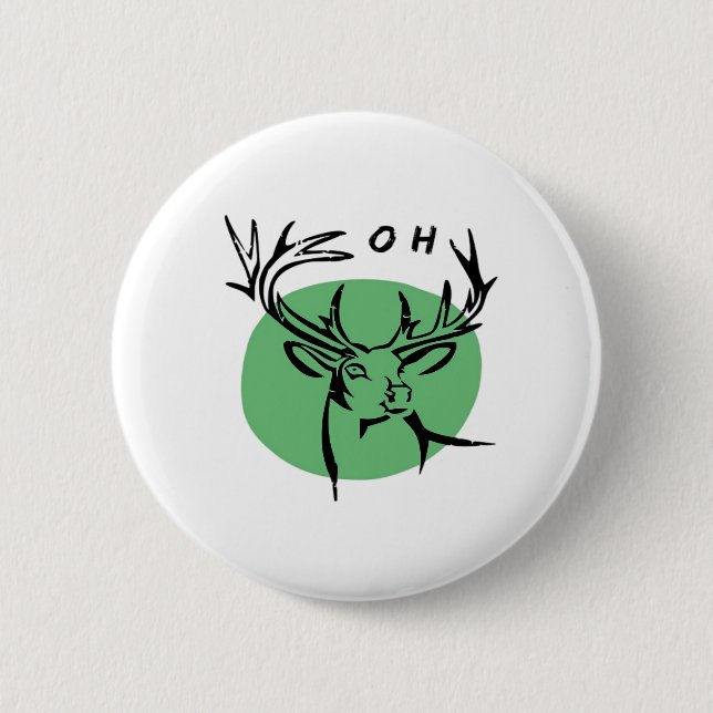 O Dear O Dear Green Minimal Modern Design  6 Cm Round Badge (Front)