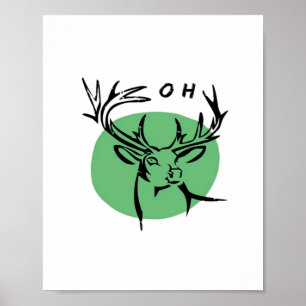 O Dear O Dear Green Minimal Modern Design Poster