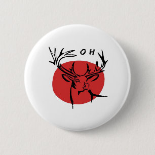 O Dear O Dear Red Retro Classic Design 6 Cm Round Badge