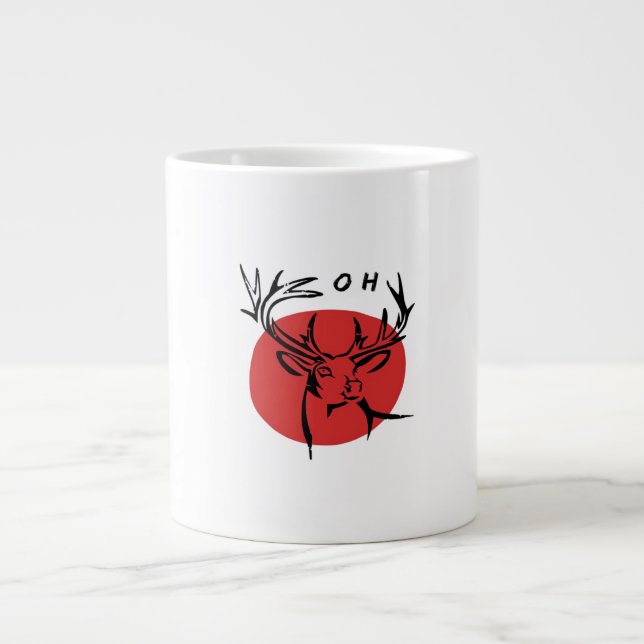 O Dear O Dear Red Retro Classic Design  Large Coffee Mug (Front)