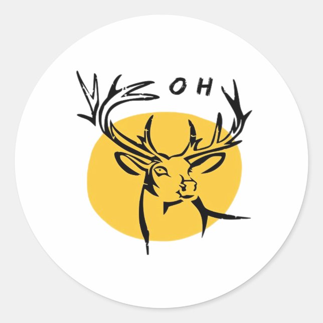 O Dear O Dear Yellow Artistic Style  Classic Round Sticker (Front)