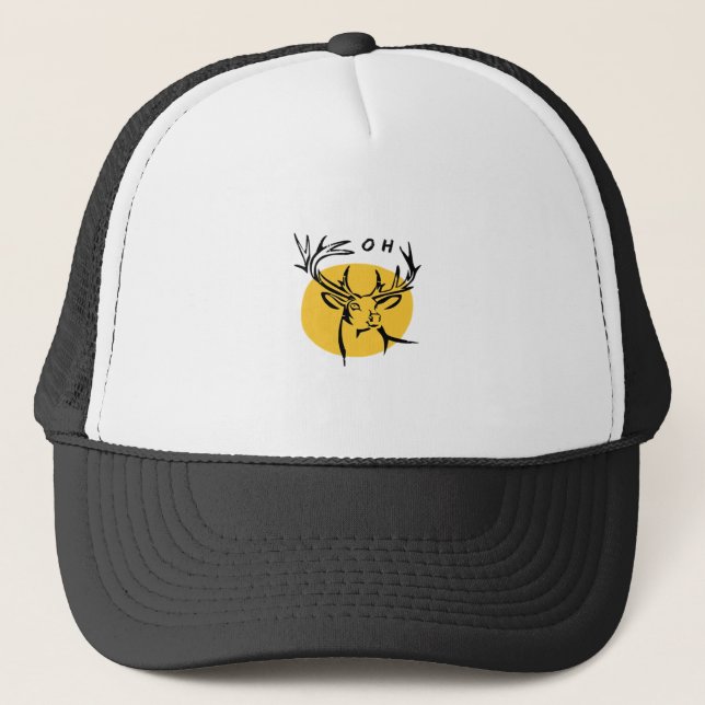 O Dear O Dear Yellow Artistic Style  Trucker Hat (Front)