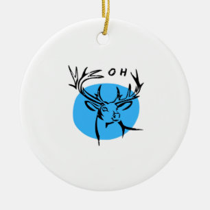 O Dear Oh Dear Blue Whimsical Aesthetic Ceramic Ornament