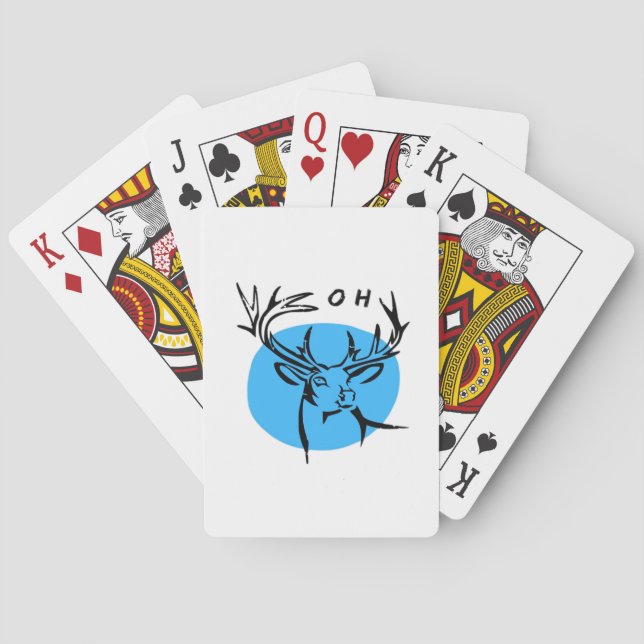O Dear Oh Dear Blue Whimsical Aesthetic  Playing Cards (Back)