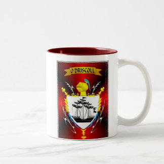 O DRISCOLL IRISH FAMILY HERALDIC SHIELD/CREST Two-Tone COFFEE MUG
