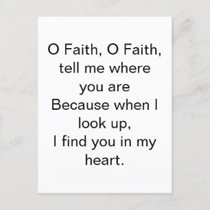 O Faith Inspirational Postcard