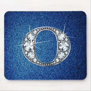 O Faux-"Diamond Bling" on Denim Mousepad