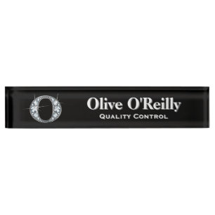 O Faux Diamond Desk Nameplate