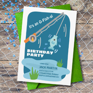 O-Fish-al Fishing Themed Birthday Invitation