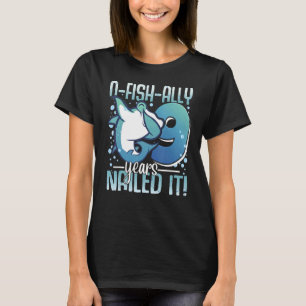 O-Fish-Ally 9 Year Old Shark 9th Birthday Boy Hamm T-Shirt