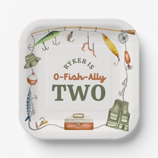 O-Fish-Ally Birthday Paper Plate (Front)