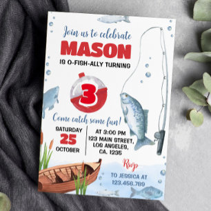 O Fish Ally Fisherman Birthday Party Invitation