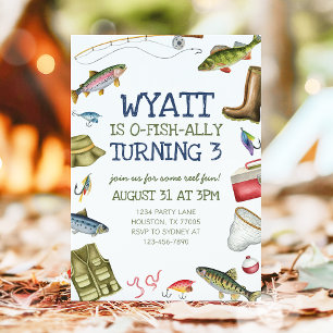 O-Fish-Ally Fishing Birthday Invitation