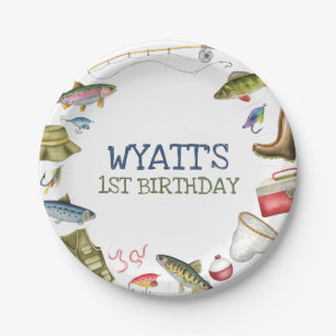 O-Fish-Ally Fishing Birthday Paper Plate