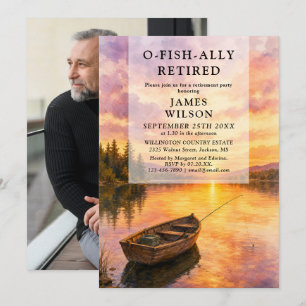 O-Fish-Ally Fishing Boat Retirement Party Photo Invitation
