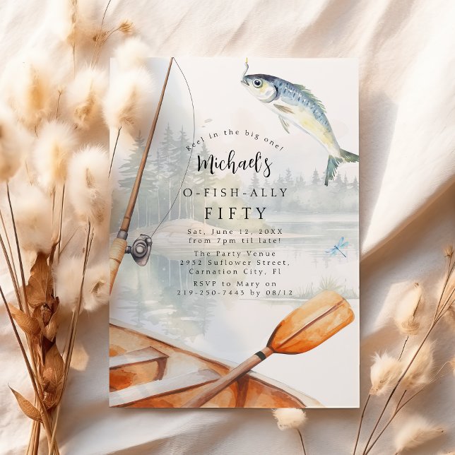 O-Fish-Ally Fishing Themed 50th Birthday Party Invitation (Creator Uploaded)