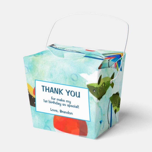 O-fish-ally gone fishing little fisherman birthday favour box (Front Side)