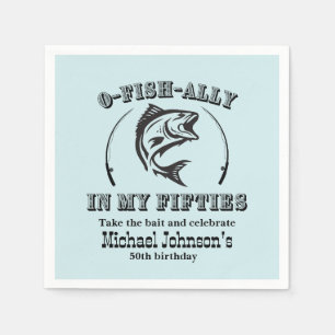 O-fish-ally In my Fifties 50th Birthday Party Napkin