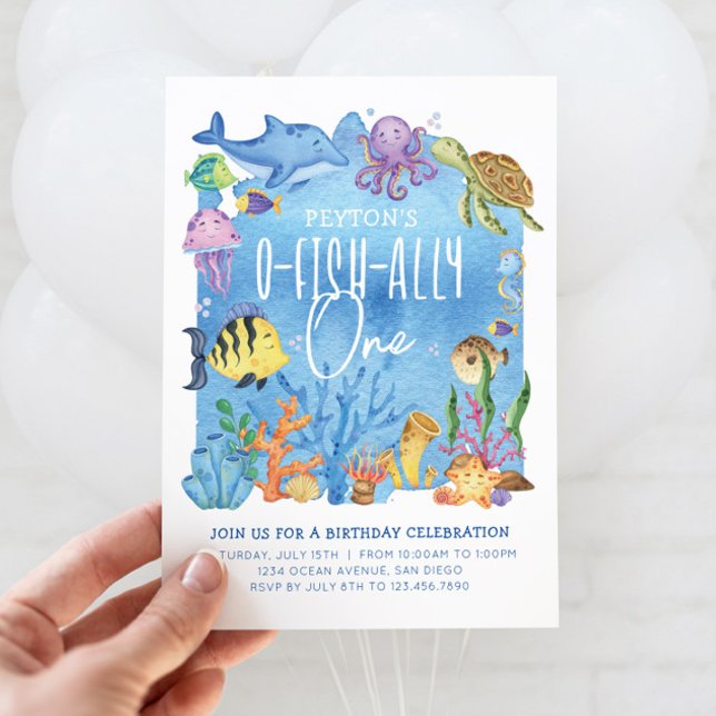O-fish-ally One Birthday Invitation for Any Age (O-fish-ally One Birthday Invitation)