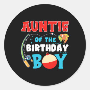 O Fish Ally One Birthday Outfit Auntie Of The Birt Classic Round Sticker