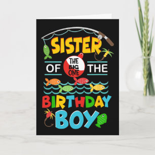 O Fish Ally One Birthday Outfit Sister Of The Birt Card