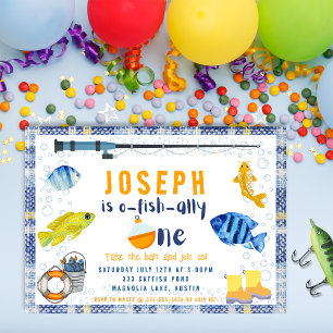 O Fish Ally One Fishing 1st Birthday Invitation