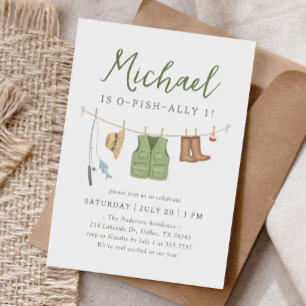 O-Fish-Ally One Fishing 1st Birthday Invitation