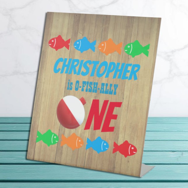 O-Fish-Ally One Fishing 1st Birthday Pedestal Sign (Creator Uploaded)