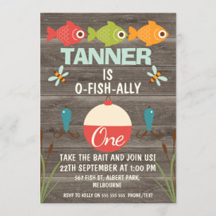 O-fish-ally One Fishing Birthday Invitation