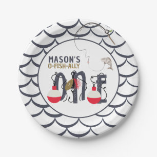O-Fish-ally One Fishing Birthday Party Paper Plate