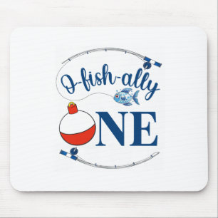 O-fish-ally One Fishing Boy First Birthday Ofishal Mouse Pad