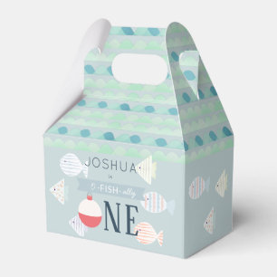 O-fish-ally One Fishing Boy Turquoise Birthday Favour Box