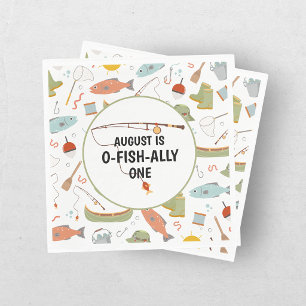 O-Fish-Ally One Fishing Kids 1st Birthday Napkin