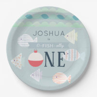 O-fish-ally One Fishing Turquoise Boy Birthday