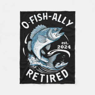 O-fish-ally Retired 2024 B Fishing Fleece Blanket