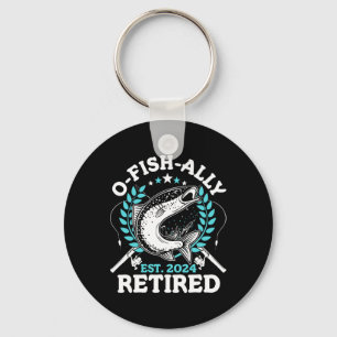 O-fish-ally Retired 2024 Fishing Retirement Gifts  Key Ring