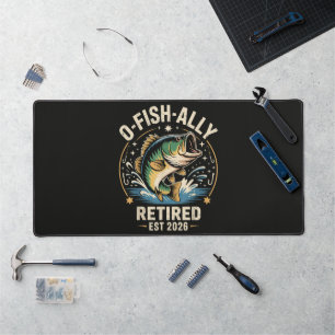 O-Fish-Ally Retired 2026 Fisherman Fishing  Desk Mat