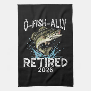 O-Fish-Ally Retired 2026 Humour Funny Tea Towel