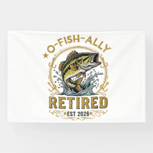O Fish Ally Retired Since 2026 Fishing Retirement Banner