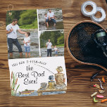 O-Fish-Ally The Best Dad | 3 Photo Fishing Towel<br><div class="desc">Featuring a charming watercolor fishing scene of a little boy with his dad or grandfather fishing on the dock. Add three of your own photos as well. The perfect birthday, or father's day gift for any man who loves cool fishing gadgets and gear! Easily personalise this design with your own...</div>