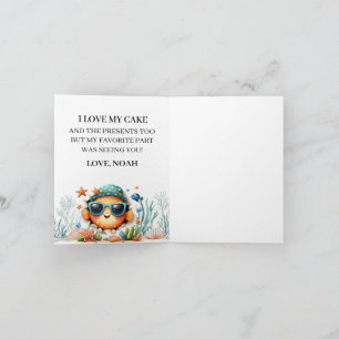 O-Fish-Ally The Big One Fishing Birthday thank you Invitation