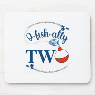 O-fish-ally Two Fishing Boy Second Birthday Ofisha Mouse Pad
