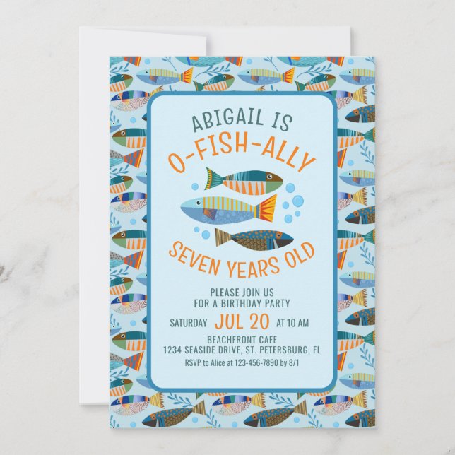 O-fish-ally Under the Sea Birthday Invitation (Front)