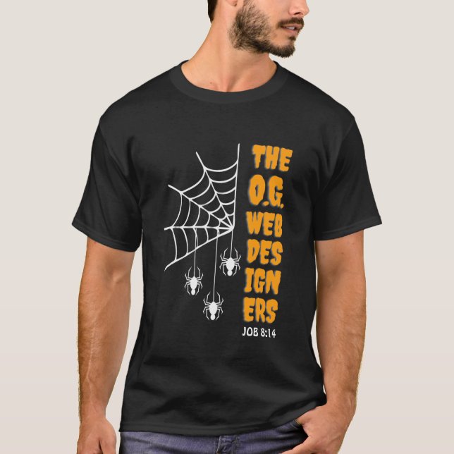 O.G. WEB DESIGNERS Spider Christian Halloween T-Shirt (Front)