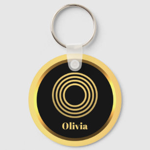 O Gold Monogrammed Letter Personalised Key Ring