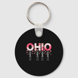 O-h-i-o Funny Skeletons Ohio In Midwestern Valenti Key Ring