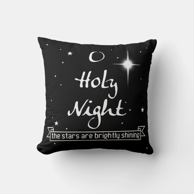 O Holy Night 16" x 16" Holiday Throw Pillow (Front)